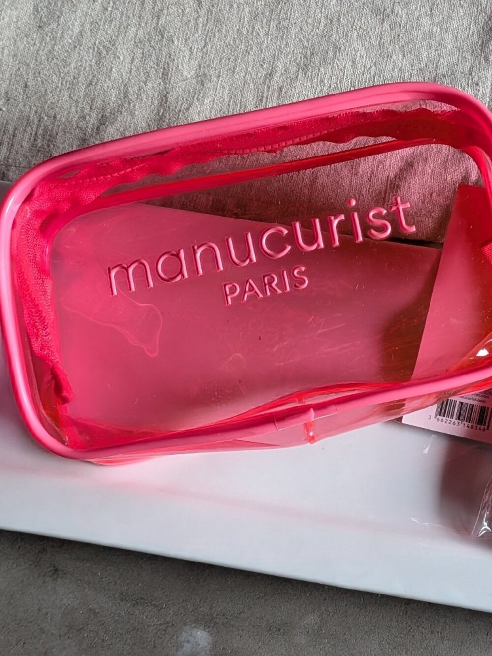 Manucurist Paris Clear Pink Jelly Beauty Pouch - NWT